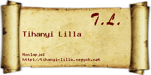 Tihanyi Lilla névjegykártya